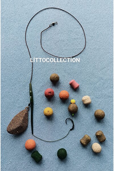 LittoCollection Boilili Leadcore'lu Sazan Rig Takımı ( El Yapımı Çekirge Özlü...