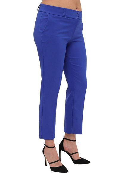 Hanezza Women's Plus Size Sax Ankle Length High Waist 42-56 Lycra Trousers