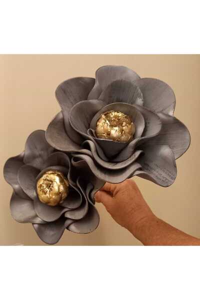 kutmen مجموعة مصنوعة يدويًا أو حقيبة أو مزهرية 2 زهرة لاتكس 17 سم (زهرة صناعية)