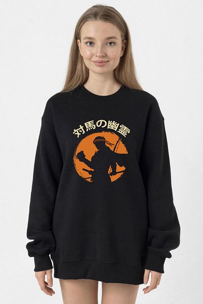 Tshirthane Ghost of Tsushima the Island Japanese Black Women's 2Ip Sweatshirt