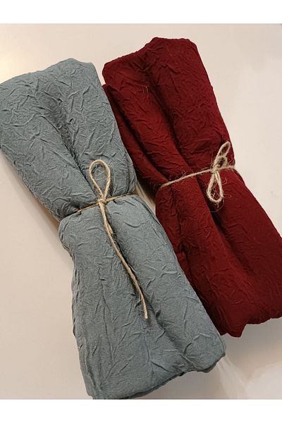 KVSHOME 2-Piece Bamboo Shawl (Burgundy-Dark Gray)