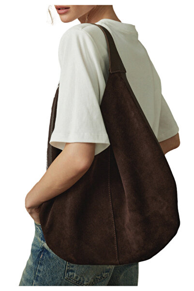 galetist Originální semišová dámská taška přes rameno Hobo (SKUTEČNÁ KŮŽE)