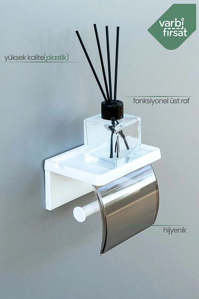 Varbifırsat Plastic Hanging Toilet Paper - Adhesive and Napkin Holder Organizer