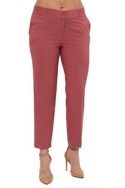 Hanezza Pantaloni Lycra Dusty Rose cu talie înaltă de mărime mare - Lungime la gleznă 42-56
