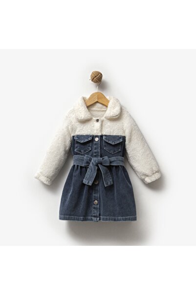 NoraKids Kız Çocuk Welsoft Kumaş ve Kot Elbise