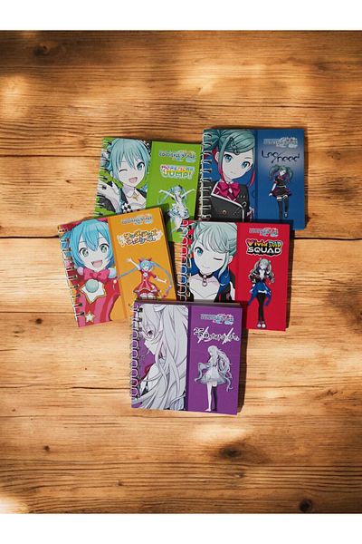 nihonwosekai 5pcs hatsune miku colorful pjsekai project sekai 8x8cm mini anime spiral notepad