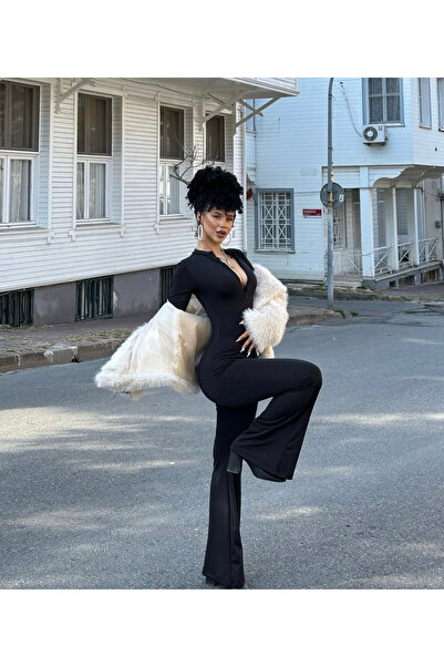 Bak'ap Premium Lycra Diving Fabric Spanish Leg Black Jumpsuit