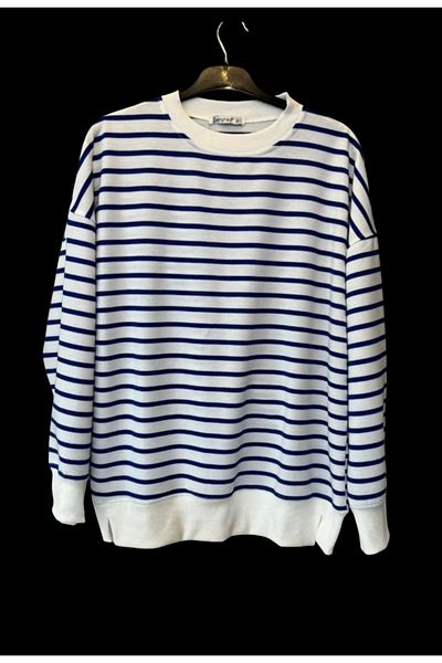 Fü Me Style Fü&Me Style Women's Black and White Striped Sweatshirt