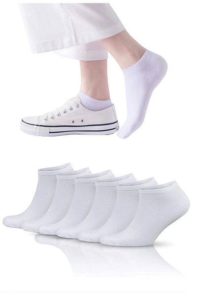 Önder 6 Pairs White Women's Booties Socks