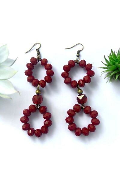 LeylanTakı Women's Red Bow Earrings Bijouterie Trendy Stylish Gift
