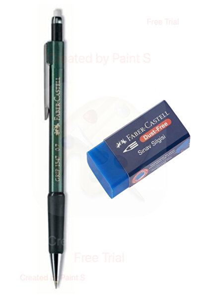 Faber Castell Grip 1347 Uçlu Versatil Kalem 0.7 Yeşil + Sınav Silgisi Dust-fr...