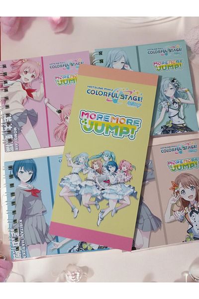 nihonwosekai 4Pcs Hatsune Miku Colorful Pjsekai Project Sekai 8X8Cm Mini Anime Spiral Notepad