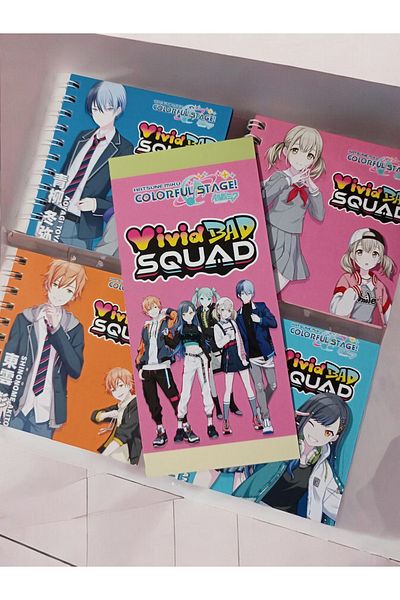 nihonwosekai 4Pcs Hatsune Miku Colorful Pjsekai Project Sekai 8X8Cm Mini Anime Spiral Notepad