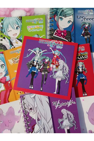 nihonwosekai 5pcs hatsune miku colorful pjsekai project sekai 8x8cm mini anime spiral notepad