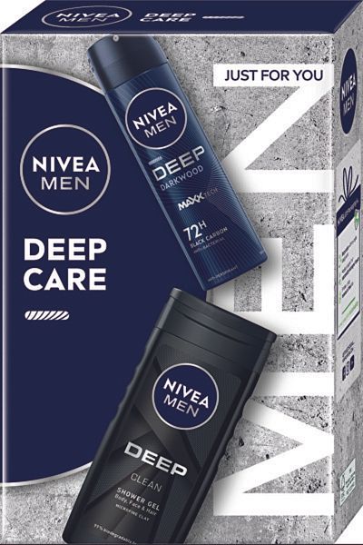 NIVEA Men Deep shower gel 250m + Men Deep deodorant spray 150ml