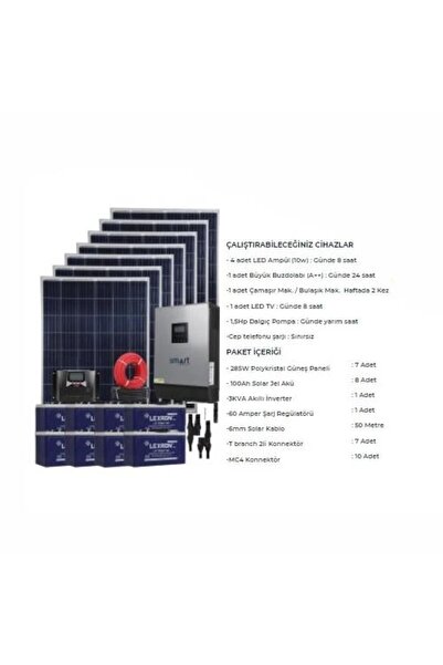 Lexron GrafenMarket BAĞ EVİ PAKETİ (PAKET 7) 3 kw inverter