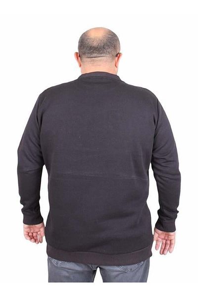 Starbattal Ανδρικό μαύρο φούτερ μεγάλου μεγέθους - 3ip, Crew Neck, 24202