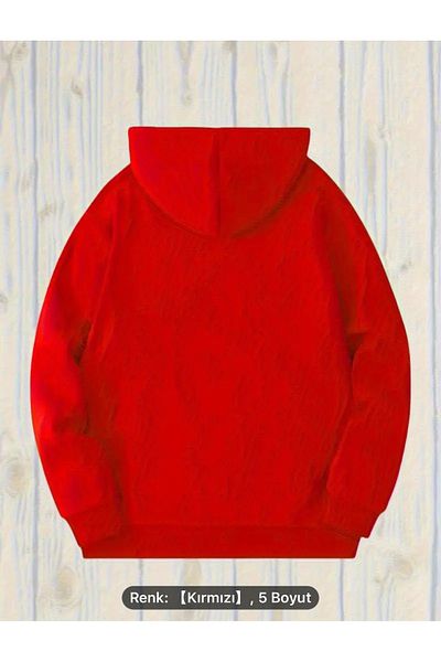 Minikelya Colorfast Pile-Proof Knitted Fabric New Trend Model Printed Kangaroo Tracksuit Set