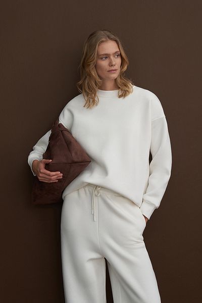 mathilda store White Basic Oversize Sweatshirt