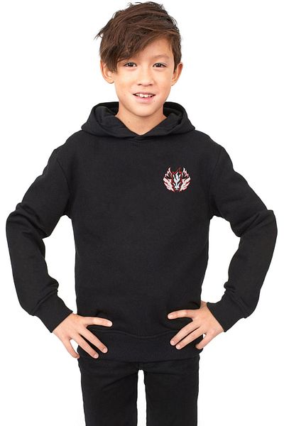 Tshirthane Детски суичър с качулка Mr Beast Black 3ip Half Face