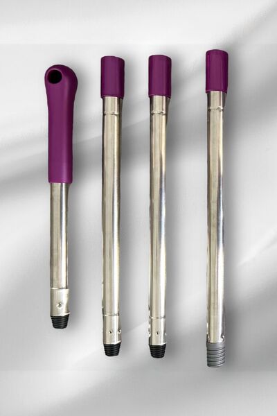 Fine Clean 4 Parça Portatif Özel Sap Set Tüm Marka Model Pas Paslara Uyumlu Çek pas Mop Fırçası Sopası (120 cm)
