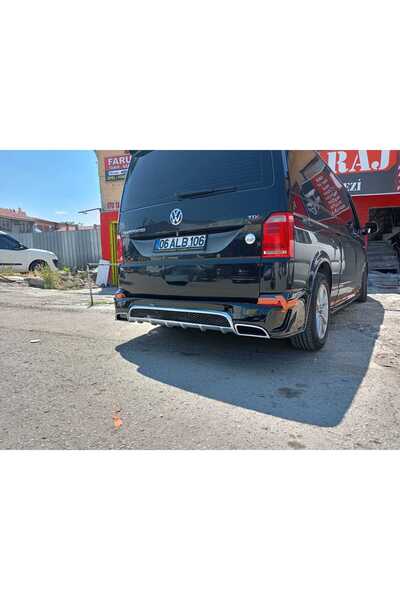 KARLIKÇI ERKAN TRANSPORTER T7-T8 UYUMLU EGZOZ GÖRÜNÜMLÜ ARKA SPOR TAMPON BOYASIZ
