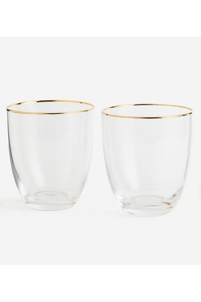 Sigma Home 3-Piece Gilded Water Glass