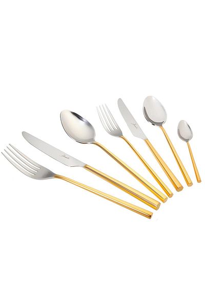 Jumbo 1001 Gold 84 Pieces 12 Person Fork Spoon Knife Set 500.01.01.6051