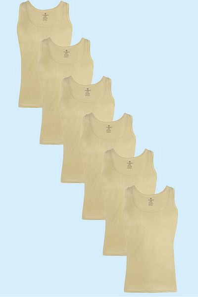 Ceylanoğlu Men's 6-Piece 100% Cotton Combed Cotton Single Jersey Military Light Green Undershirt 001