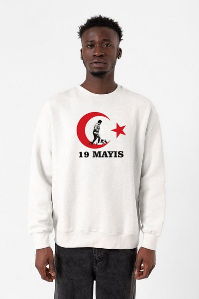 Tshirthane Ανδρικό φούτερ 2ip Ata White 19 Μαΐου