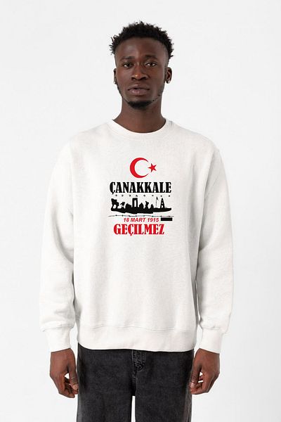 Tshirthane Ανδρικό φούτερ 2ip 18 Μαρτίου Άβερο Λευκό