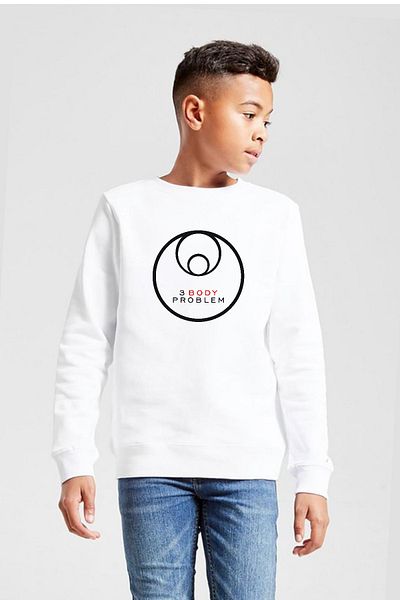Tshirthane 3 Body Problem Logo Hanorac alb pentru copii 2ip