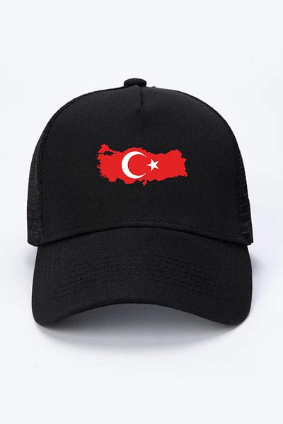 Tshirthane Евро 24 турска черна мрежеста шапка