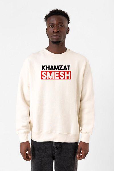 Tshirthane Ανδρικό φούτερ Khamzat Chimaev Smesh Ecru 2ip