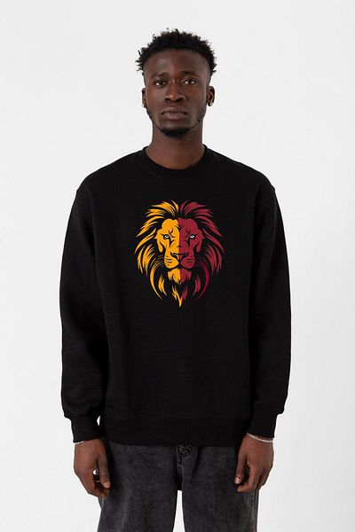 Tshirthane Κίτρινο Κόκκινο Leon Μαύρο Ανδρικό φούτερ 2 κορδονιών