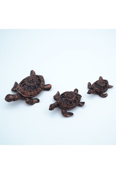 VISACCA 3'lü Su Kaplumbağası Caretta Caretta Dekoratif Biblo