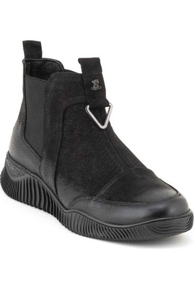 Kids Club Shoes Γυναικείες μπότες Venus Digi Μαύρες Ορθοπεδικές Γνήσιες Δερμάτινες - Επίπεδη αντιολισθητική σόλα