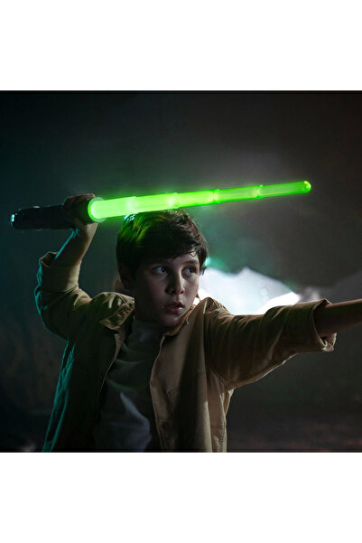 TOYFEST Uzayıp Kısalan Sesli Işıklı Power Saber Işın Kılıcı Yeşil - 90 CM