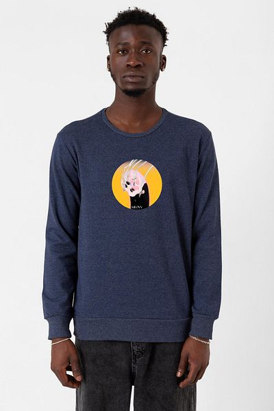 Tshirthane Ανδρικό φούτερ Meovv Meow indigo 2 κορδονιών