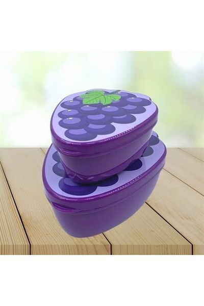 shop BUFFER® Set of 2 Nesting Grape Model Storage and Nutrition Containers (550 ml + 250 ml)