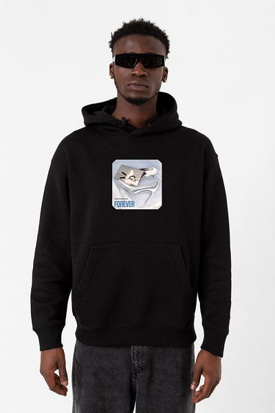 Tshirthane Мъжки суитшърт с качулка Babymonster Forever, черен, 3ip