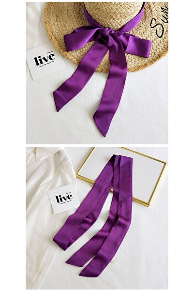 LO ADORO Eșarfă din satin - eșarfă cu buline negre, roșii și violet