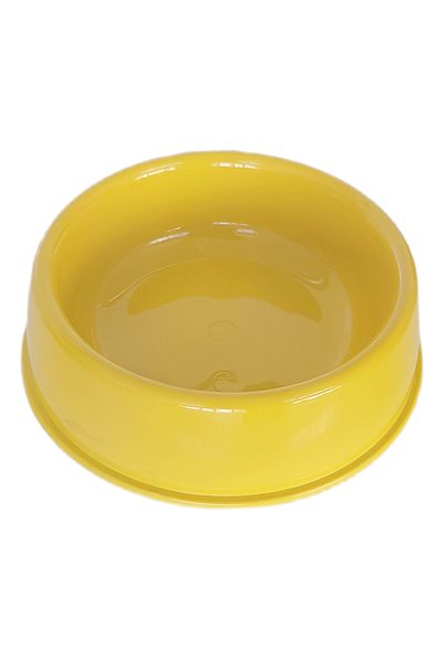Lisinya Yellow Cat Dog Plastic Food and Water Bowl - 20 Cm, 200 ml