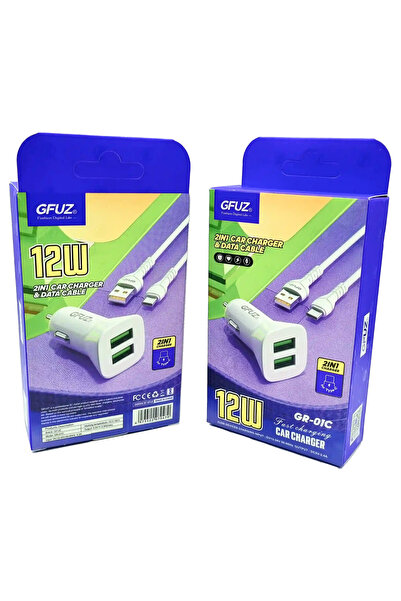 TYPE-C 12W Çift Girişli Araç Şarj Aleti Gfuz GR01C