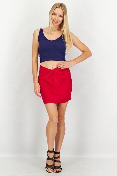 NA-KD Women Textured Mini Skirt, Raspberry
