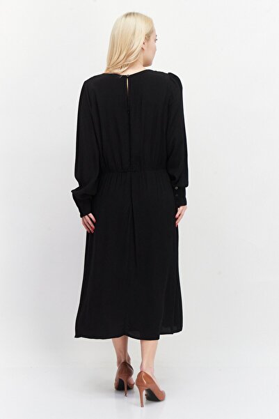 Esprit Women Textured Midi Dress, Black