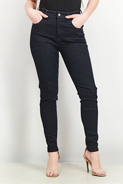 Diesel بنطال جينز نسائي مسطح عالي الخصر، أزرق داكن داكن