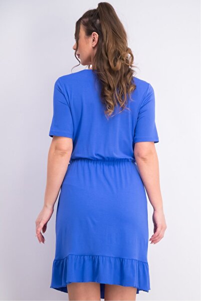 Tchibo Women Ruffle Jersey Dress, Blue