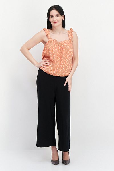Levi's Women Square Neck Floral Pattern Top, Orange Combo