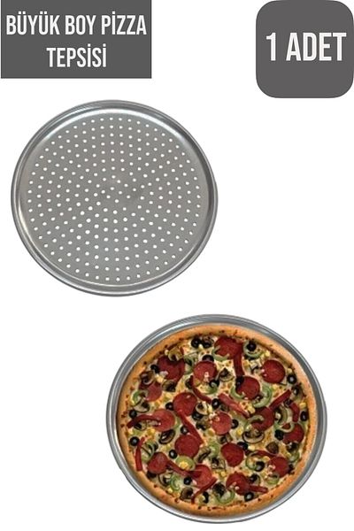 CocoVia Large Size 32cm Perforated Pizza Tray Lahmacun Pita Tray-Fireproof Non-Stick Pizza Tray